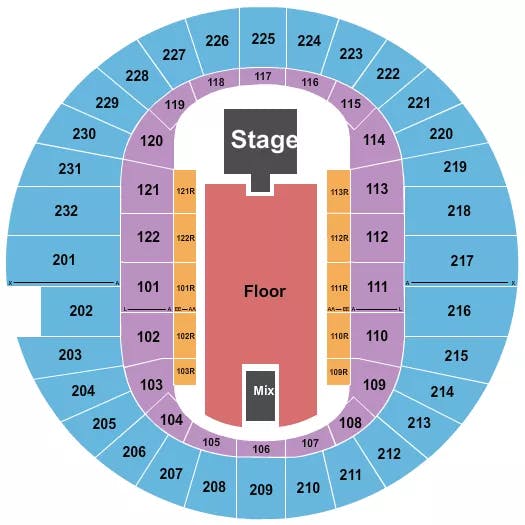  ENDSTAGE GA FLOOR W CATWALK Seating Map Seating Chart