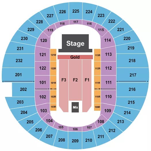  ENDSTAGE GOLD FRONT 2 Seating Map Seating Chart