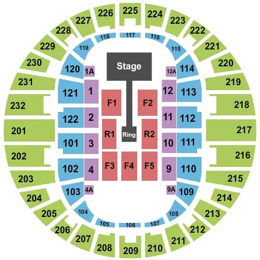  WWE SMACKDOWN Seating Map Seating Chart