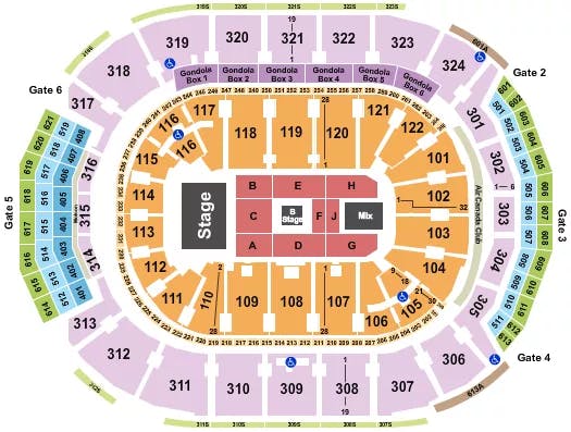  CYNDI LAUPER Seating Map Seating Chart