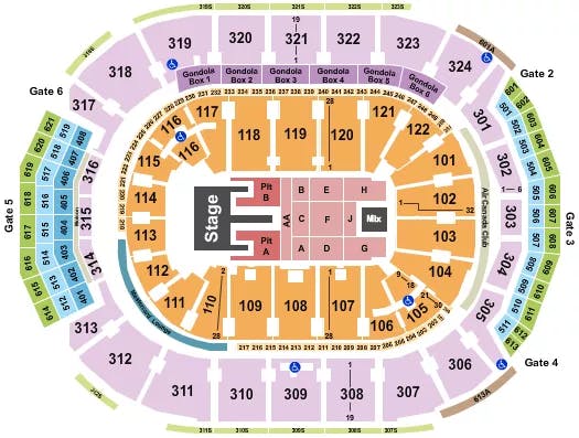  KANE BROWN Seating Map Seating Chart