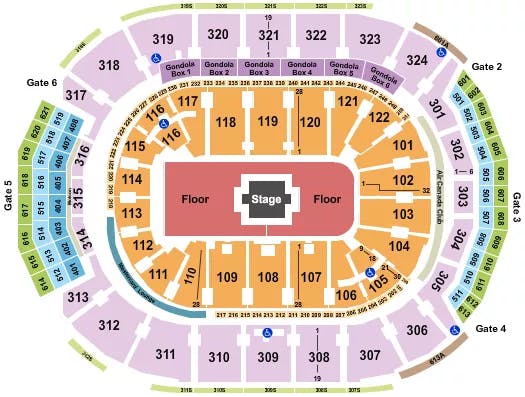  ZACH BRYAN Seating Map Seating Chart