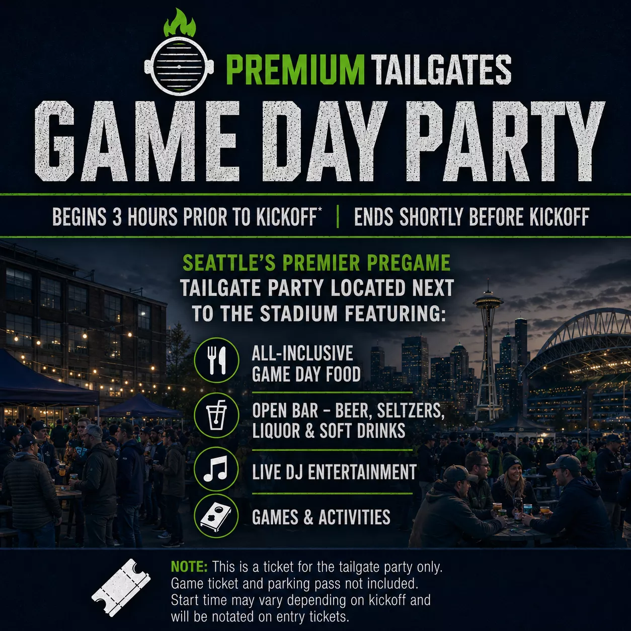 PREMIUM TAILGATE TENT SEATTLE PREMIUM TAILGATE Seating Map Seating Chart
