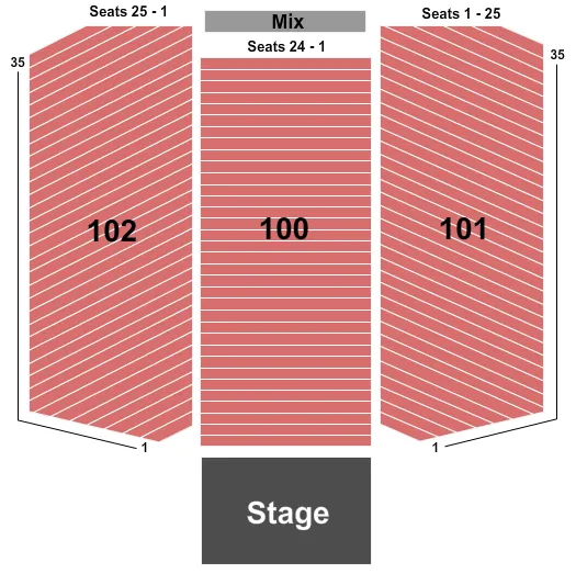 SENECA ALLEGANY EVENTS CENTER AT SENECA ALLEGANY RESORT CASINO END STAGE Seating Map Seating Chart