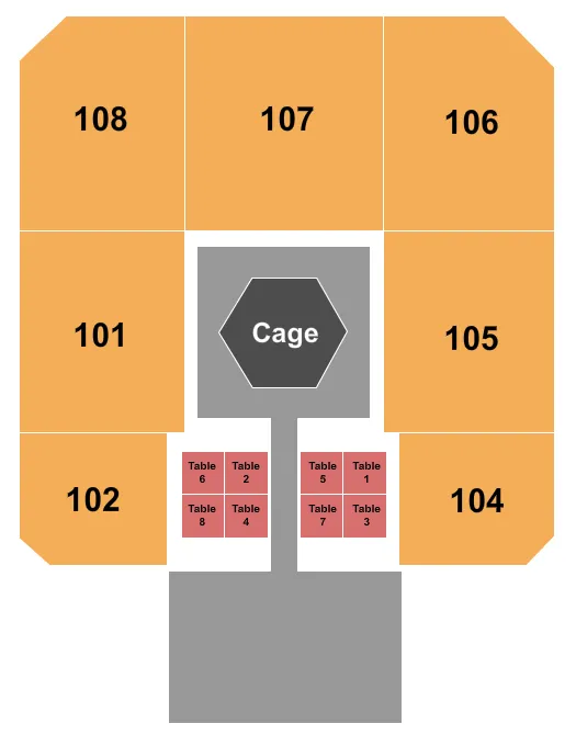 SENECA NIAGARA EVENTS CENTER AT SENECA NIAGARA RESORT CASINO KING OF THE CAGE Seating Map Seating Chart