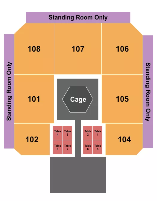 SENECA NIAGARA EVENTS CENTER AT SENECA NIAGARA RESORT CASINO MMA Seating Map Seating Chart