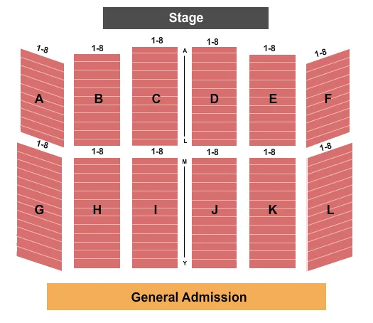 SEVEN FEATHERS HOTEL CASINO ENDSTAGE 2 Seating Map Seating Chart