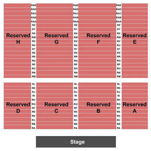 SEVEN FEATHERS HOTEL CASINO ENDSTAGE 3 Seating Map Seating Chart