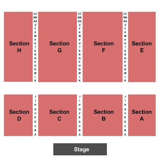 SEVEN FEATHERS HOTEL CASINO ENDSTAGE 5 Seating Map Seating Chart