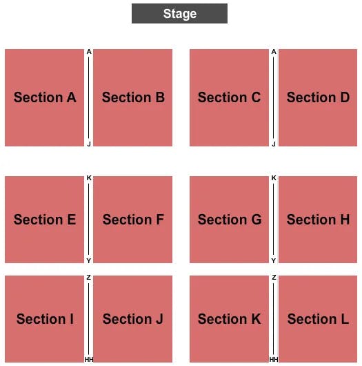 SEVEN FEATHERS HOTEL CASINO ASHLEY MCBRYDE Seating Map Seating Chart