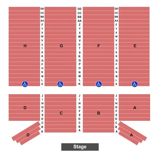 SEVEN FEATHERS HOTEL CASINO ENDSTAGE Seating Map Seating Chart