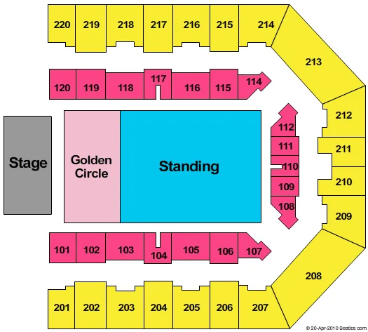  LADY GAGA Seating Map Seating Chart