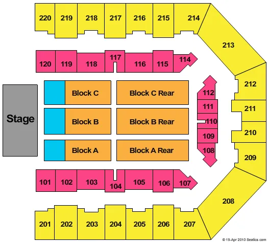  END STAGE RESERVED Seating Map Seating Chart