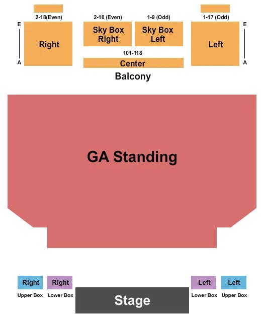  ENDSTAGE GA FLOOR RESV BALC 2 Seating Map Seating Chart