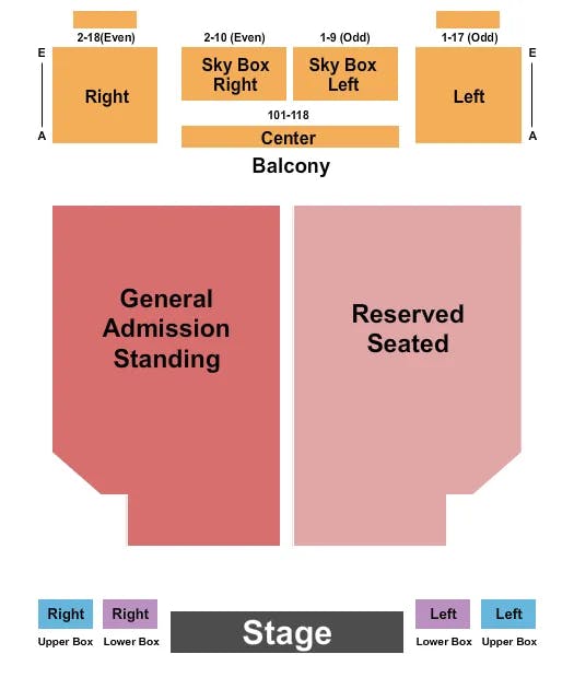  HALF RES HALF GA STAND Seating Map Seating Chart