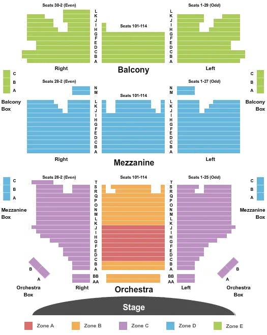  TEST ENDSTAGE ZONE Seating Map Seating Chart