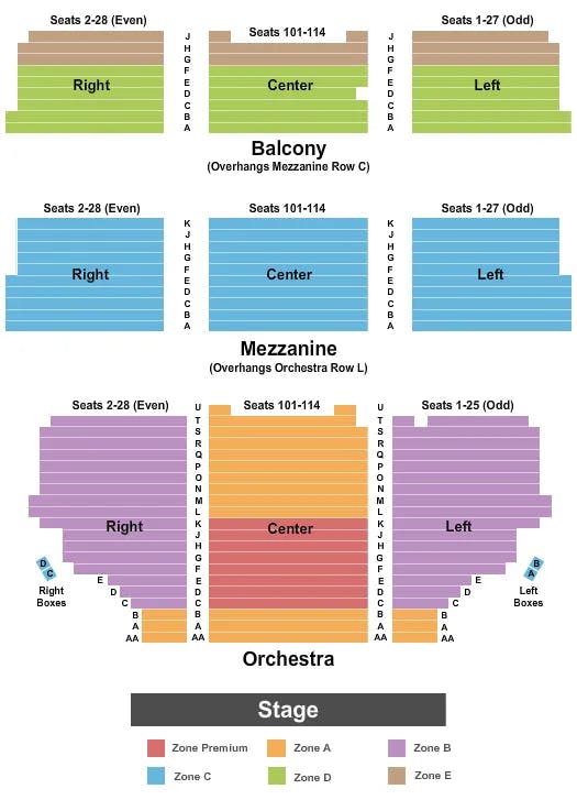 SHUBERT THEATRE NY HELLO DOLLY INTZONE Seating Map Seating Chart