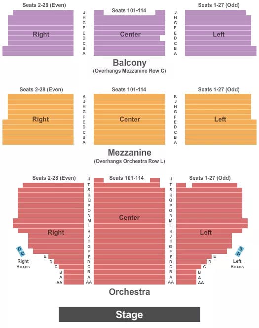 SHUBERT THEATRE NY ENDSTAGE HELLO DOLLY Seating Map Seating Chart