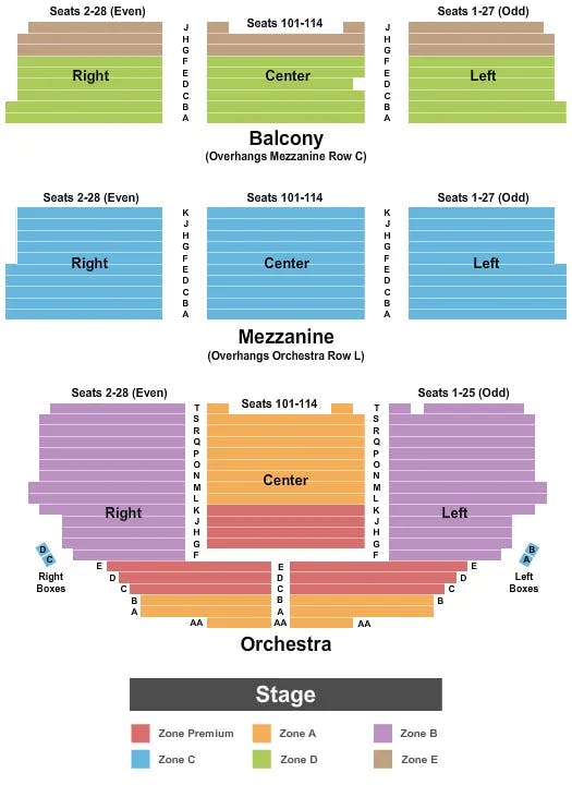 SHUBERT THEATRE NY ENDSTAGE INT ZONE MEMPHIS Seating Map Seating Chart