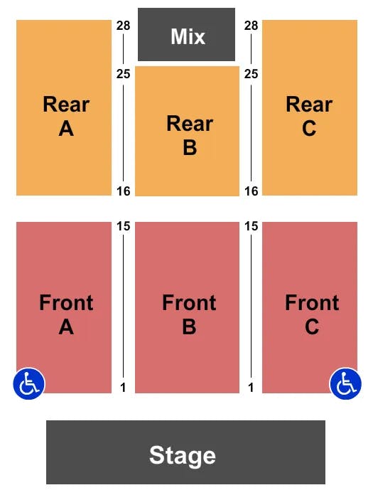 SNOQUALMIE CASINO BALLROOM ENDSTAGE Seating Map Seating Chart