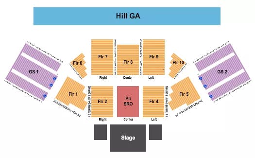 OUTDOORS AT SOARING EAGLE CASINO RESORT ENDSTAGE PIT 2 Seating Map Seating Chart