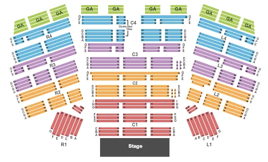 OUTDOORS AT SOARING EAGLE CASINO RESORT END STAGE Seating Map Seating Chart