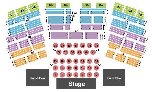 ENTERTAINMENT HALL AT SOARING EAGLE CASINO RESORT CINCO DE MAYO Seating Map Seating Chart