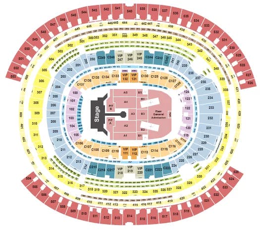 ROLLING STONES 2 Seating Map Seating Chart