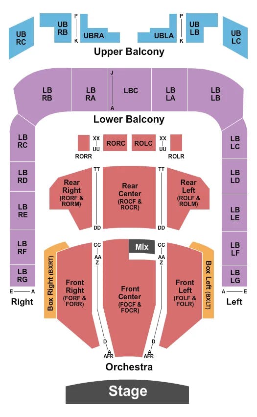 SOLDIERS SAILORS MEMORIAL AUDITORIUM ENDSTAGE 3 Seating Map Seating Chart