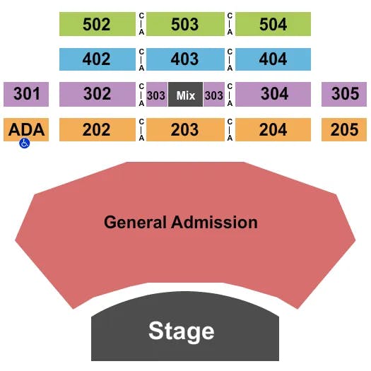 SOUND WAVES AT HARD ROCK HOTEL CASINO ATLANTIC CITY ENDSTAGE 2 Seating Map Seating Chart