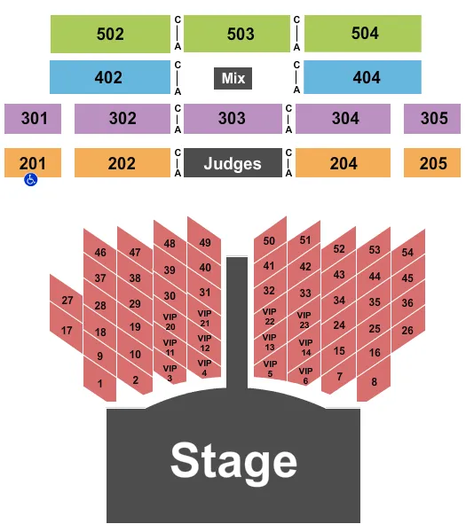 SOUND WAVES AT HARD ROCK HOTEL CASINO ATLANTIC CITY MISSD AMERICA Seating Map Seating Chart