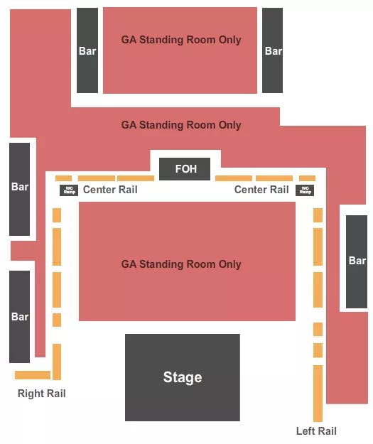 SOUTH SIDE BALLROOM AT GILLEYS GENERAL ADMISSION Seating Map Seating Chart