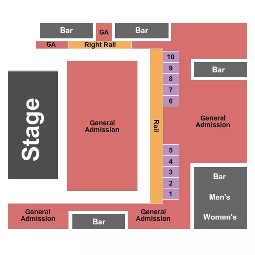 SOUTH SIDE BALLROOM AT GILLEYS GA TABLES Seating Map Seating Chart