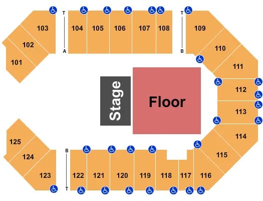 THE CORBIN ARENA KY PUDDLE OF MUDD Seating Map Seating Chart