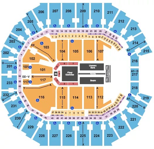  GOLD OVER AMERICA Seating Map Seating Chart