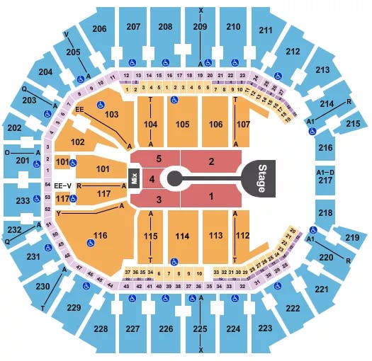  LAUREN DAIGLE Seating Map Seating Chart