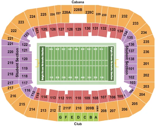  FOOTBALL Seating Map Seating Chart