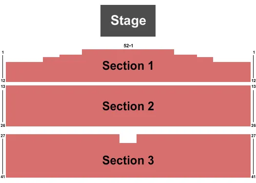 SPIRIT MOUNTAIN CASINO HERITAGE HALL STAGE ENDSTAGE 2 Seating Map Seating Chart