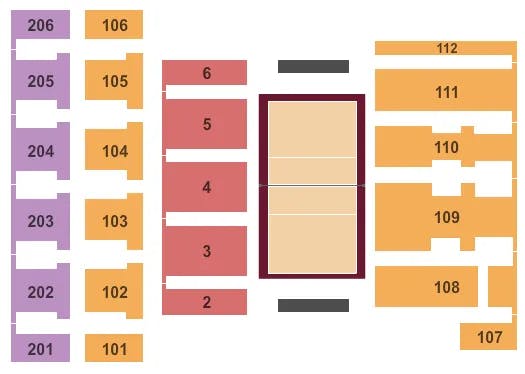 MATURI PAVILION MN VOLLEYBALL Seating Map Seating Chart
