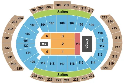 T MOBILE CENTER ALAN JACKSON Seating Map Seating Chart