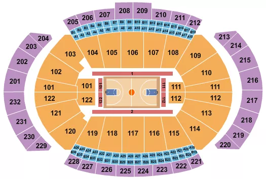 T MOBILE CENTER BASKETBALL Seating Map Seating Chart