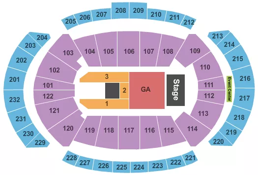 T MOBILE CENTER BRANTLEY GILBERT Seating Map Seating Chart