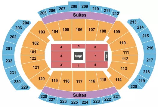 T MOBILE CENTER DAVE CHAPPELLE Seating Map Seating Chart