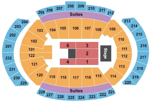 T MOBILE CENTER ENDSTAGE 2 Seating Map Seating Chart