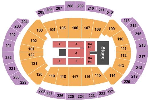 T MOBILE CENTER ENDSTAGE GA PIT CATWALK Seating Map Seating Chart