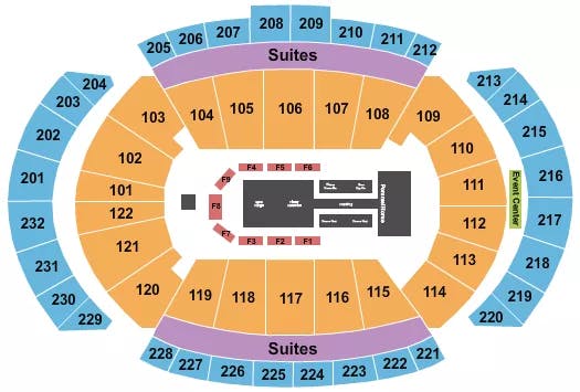 T MOBILE CENTER GOLD OVER AMERICA TOUR Seating Map Seating Chart