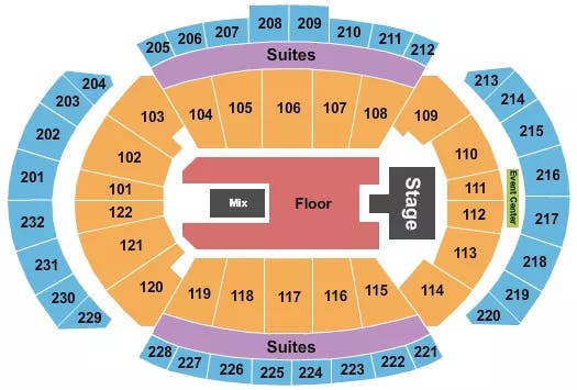 T MOBILE CENTER NF Seating Map Seating Chart
