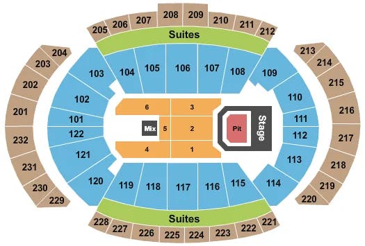 T MOBILE CENTER PANIC AT THE DISCO 2 Seating Map Seating Chart