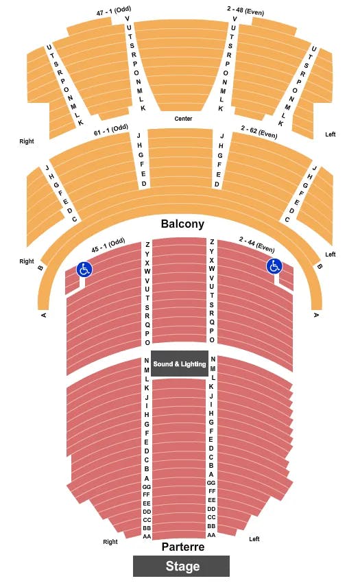 ST DENIS THEATRE HALL 1 END STAGE Seating Map Seating Chart