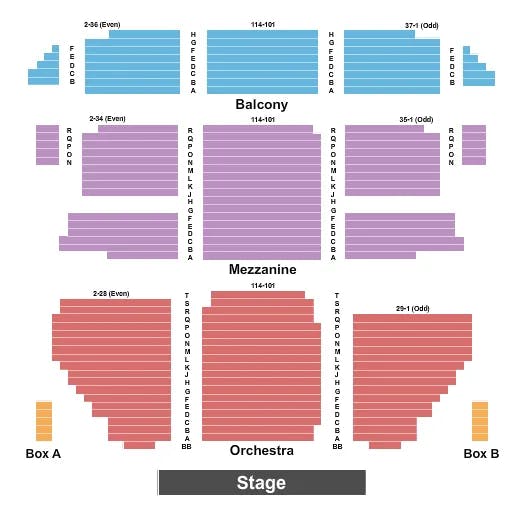 ST JAMES THEATRE END STAGE Seating Map Seating Chart